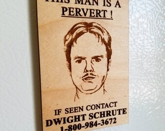 thumbnail interactive-video image 1 of The Office Dwight Schrute Wanted Poster Magnet - Funny Fridge Magnet For Fans, 2x3 Inches 1 of 5