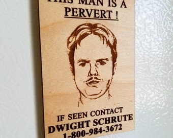 The Office Dwight Schrute Wanted Poster Magnet - Funny Fridge Magnet For Fans, 2x3 Inches