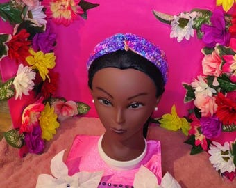 Front knot crocheted headband