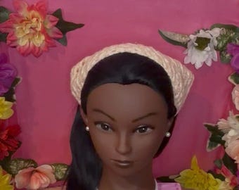 Pink sparkly crocheted bandanna