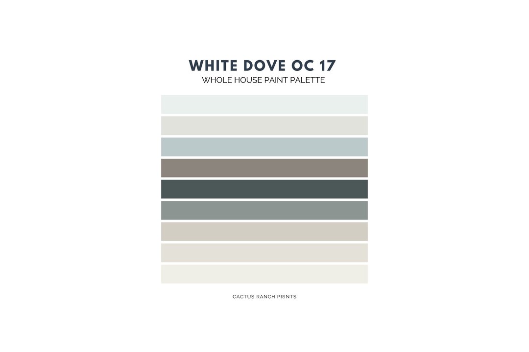 Benjamin Moore White Dove Paint Palette, Undertones, Coastal