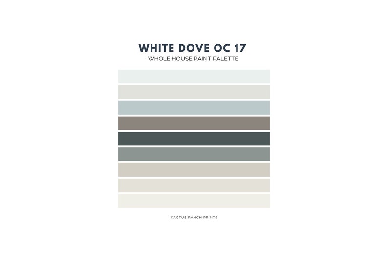 Benjamin Moore White Dove Paint Palette, Undertones, Coastal
