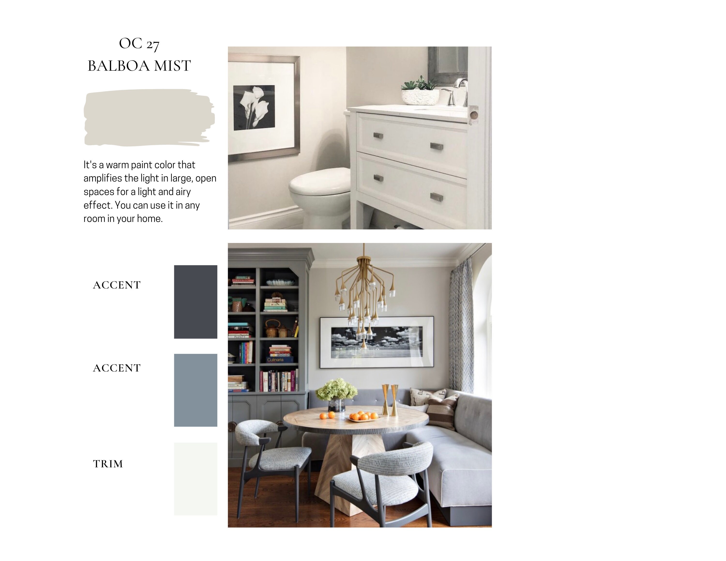 Benjamin Moore Balboa Mist Whole House Paint Color Palette Etsy