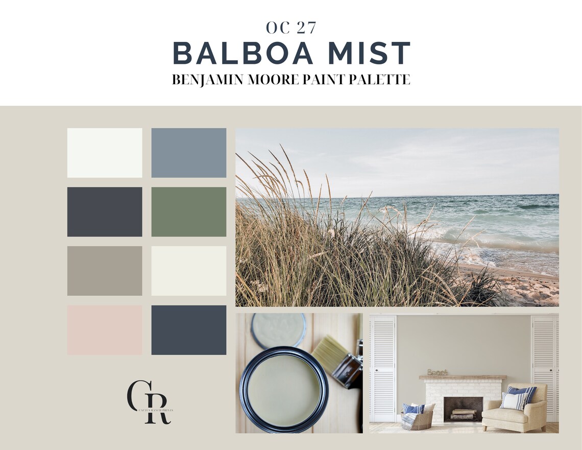 Benjamin Moore Balboa Mist Whole House Paint Color Palette Etsy Ireland