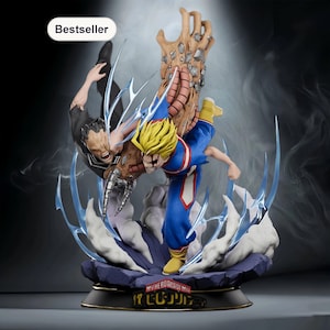 Archivo STL del enfrentamiento entre All Might y All For One – Diorama de anime – Descarga instantánea imagen 1