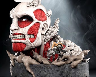 Plik STL Colossal Titan kontra Eren Apex – Diorama Anime – Pobierz natychmiast
