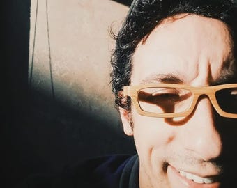 entry-level bamboo glasses of TAKEMOTO handmade LOVE_BAMBOO eyeglasses  blue light blocking glasses light wood sunglasses Father's day gift