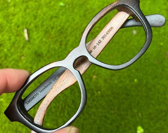 COVER-M by TAKEMOTO handmade customized ebony wood eyeglasses progressive blue light blocking glasses transition eyewear