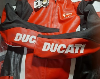 Ducati Motorbike Riding Racing Armor Leather Jacket
