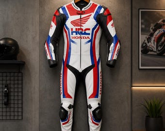 Traje de motociclista de cuero vacuno Honda HRC Racing MotoGP Traje de motociclista Honda