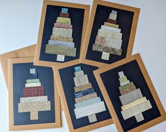 Tree Collage Greeting Card Set- each one unique
