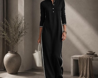 Elegant Long Sleeve Maxi Dress for Women, Casual Modest Dress, Everyday Wear