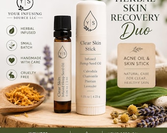 Herbal Skin Recovery Duo | Mini Infused Oil & Skin Stick | Handmade Botanical Skincare