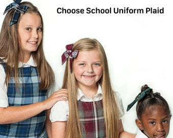 School Uniform Hair Accessories Style 4 Plaid 76 4 pcs