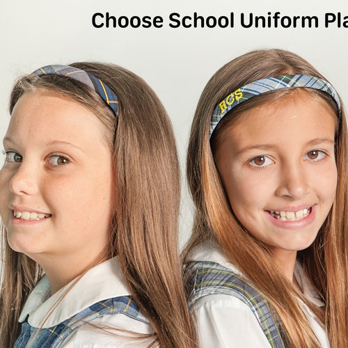 Uniform Plaid Wide Hard Headband for School Uniforms Back to Etsy