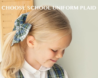 School Uniform Plaid Bow, Catholic School Hair Bows, School Uniform Bow, School Uniform Hair Bow, Big School Plaid Hair Bow, Tartan Plaid
