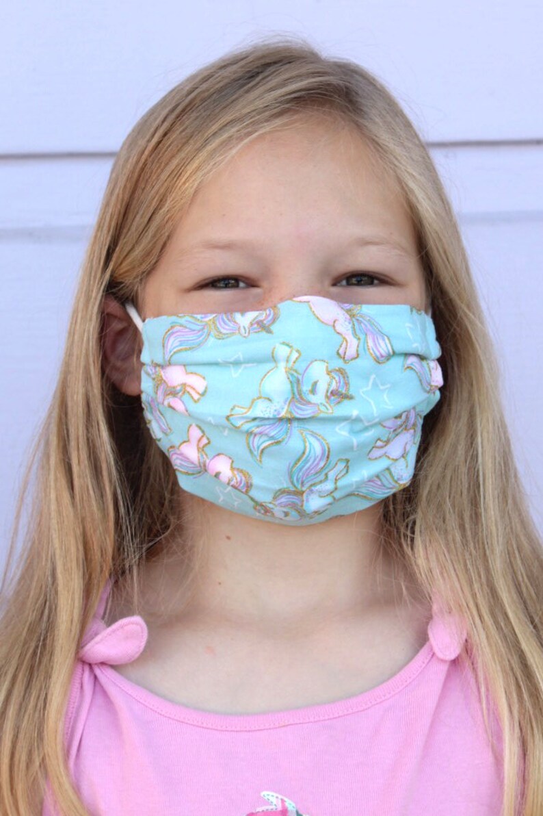 Child Face Mask for Girl with Filter Pocket and Nose Wire in Etsy
