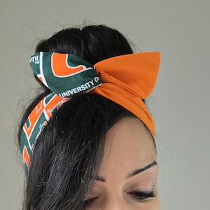 University of Miami Headband | Hurricanes Game Day Hair Accessory | Miami Hurricanes Fan Gear | College Spirit Headband | UM Sports Headband
