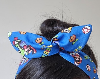 Super Mario-strik van stof, Mario-strik, hoofdband, Dolly Bow-hoofdbanden, hoofdband, haarstrik