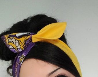 Minnesota Vikings Pin up Bogen, Wikinger Stirnband, Püppchen Schleife, Haarschleife Stirnband