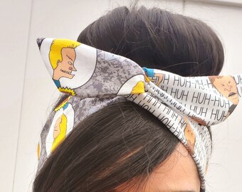 Beavis and Butthead pin-up bow,headband, hair bow, Dolly bow Headband, hair bow head band A1