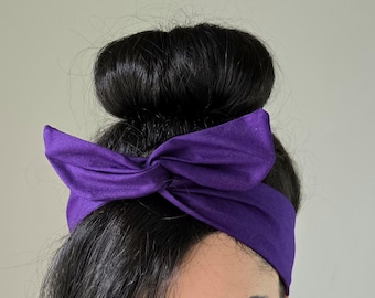 Deep Purple bow headband- Dollybow Head Band