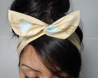 Nautical pin up bow, Nautical bow, Blue Anchor Dolly bow Headband, hair bow head band A1