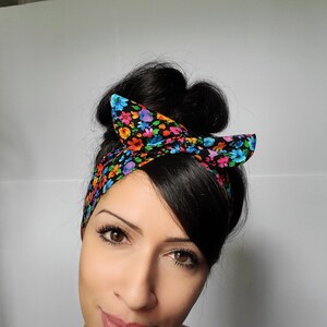 Floral dolly bow, pin-up, Rockabilly, headband, Chic Head wrap