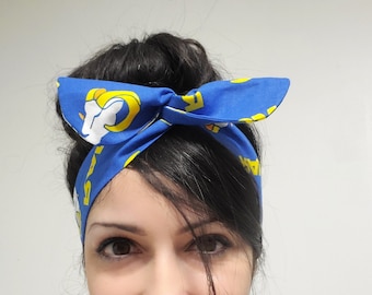 LA Rams dollybow headband, LA Rams, headband, Dolly bow head bands, head band, hair bow