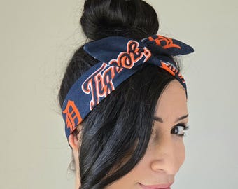 Detroit Tigers head band, Headband, Baseball Dolly bow head bands, head band, hair bow