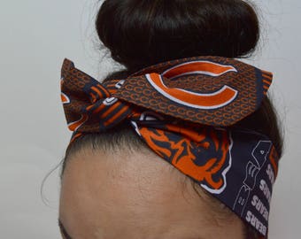 Chicago Bears Pin up Bow, Chicago head band, Dolly bow head bands, head band, hair bow