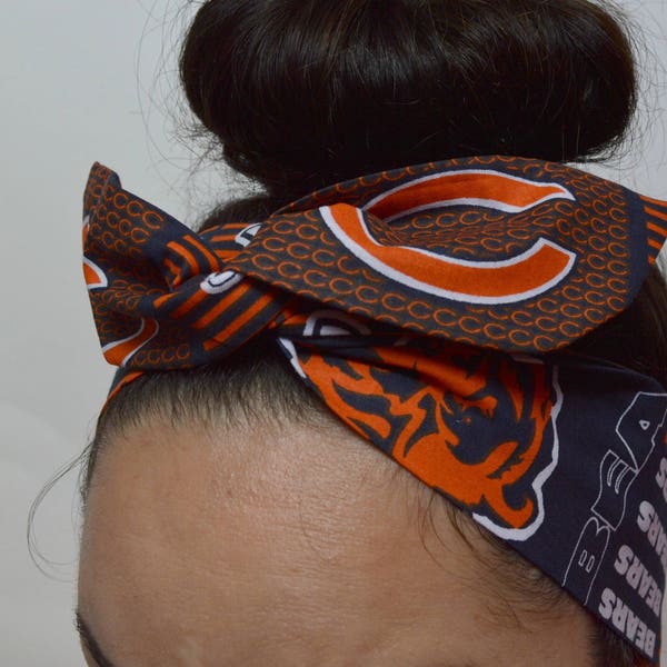 Chicago Bears Pin up Bow, Chicago head band, Dolly bow head bands, head band, hair bow