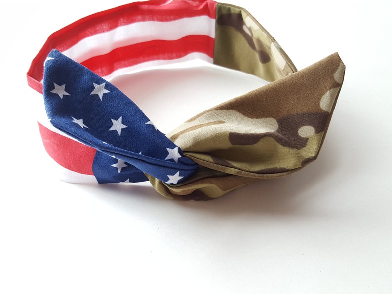 Dolly bow headband Army American Flag head band Army Girlfriend hair bow hair bow Army American flag headband A1