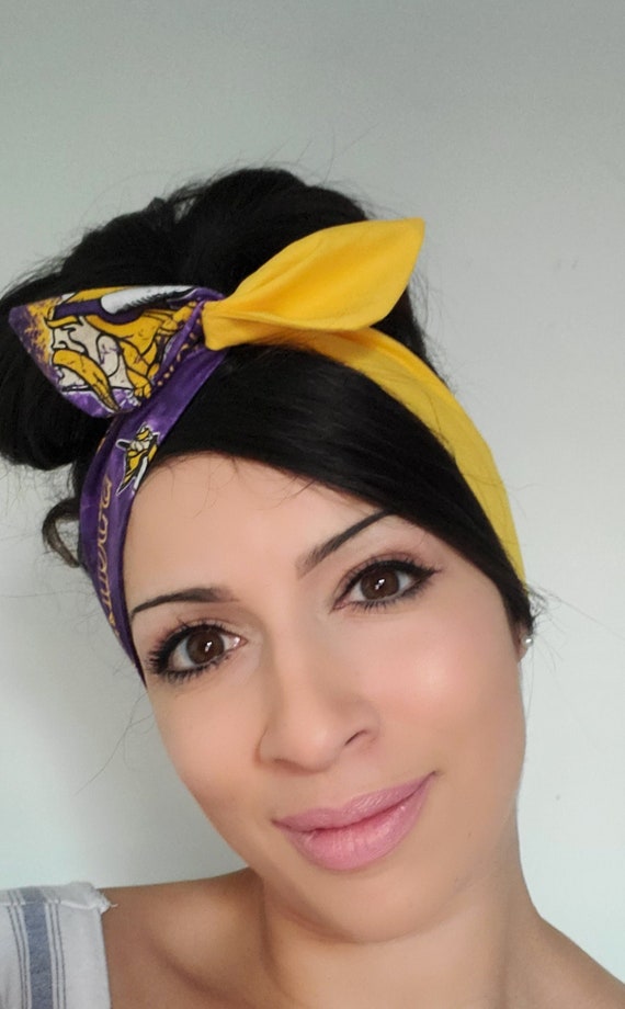 Minnesota Vikings Pin up bow, Vikings head band, Dolly bow, hair bow head band, hair bow