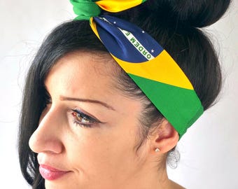 Diadema con lazo de la Copa Mundial de Brasil, accesorio para el día del partido, diadema ajustable para fanáticos.
