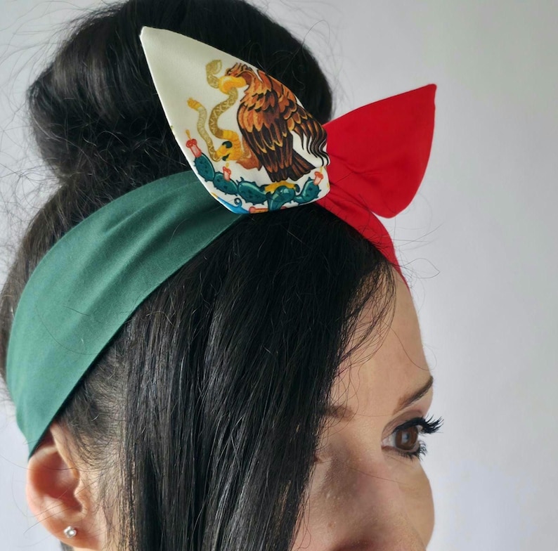 Diadema de la Copa Mundial de México, lazo de muñeca con alambre, accesorio para el cabello para fanáticos del fútbol imagen 8