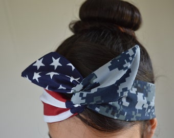 US Navy hair bow, US Navy girlfriend, Navy Headband - Navy Girlfriend - Navy Headband - Hair Bows - Flag Headband - Dollybow Headband - A2