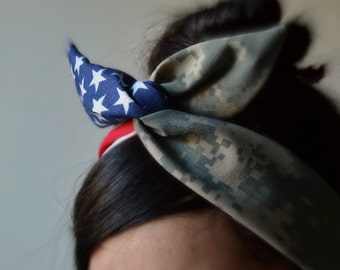 Army bow, pin up bow, ACU Army pin up bow, Marine girlfriend, American headband, ACU American flag Camo Dolly bow