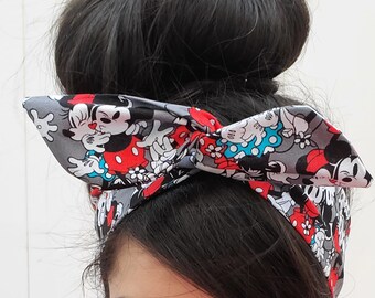 Mickey Minnie pin-up bow, Mickey Minnie headband, hair bow, Dolly bow Headband, hair bow head band A1