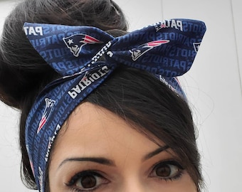 Blue Patriots headband, New England Patriots bow, New England Patriots, Dolly bow head bands, head band, hair bow