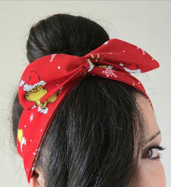 Handmade grinch themed headband The Grinch Headband Dr Seuss Merry Grinchmas Christmas Santa  main image 2