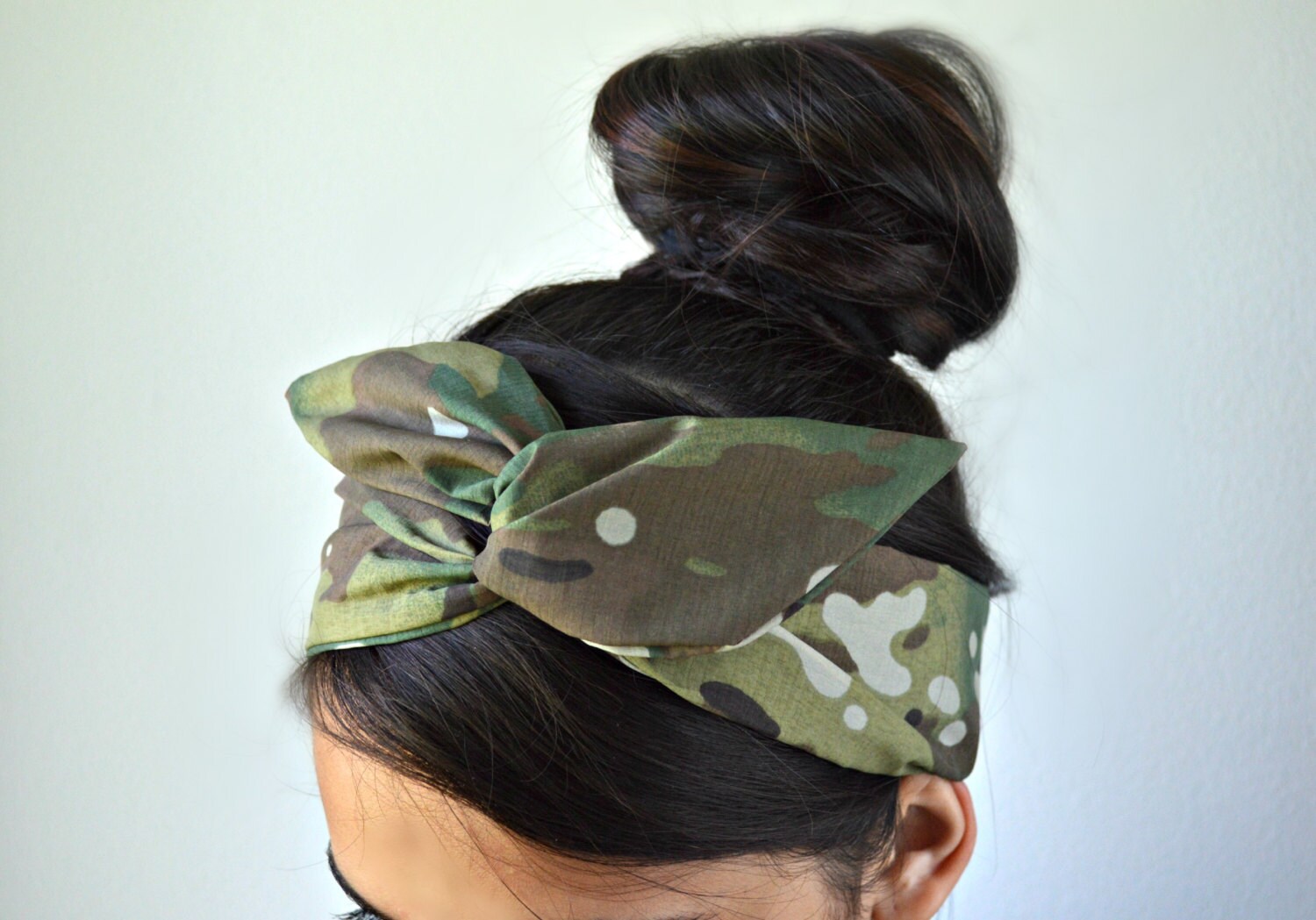 Camouflage-Haarband Mit Biegsamem Draht – Im Vintage-Stil, Vielseitig Für Sommer & Festivals
