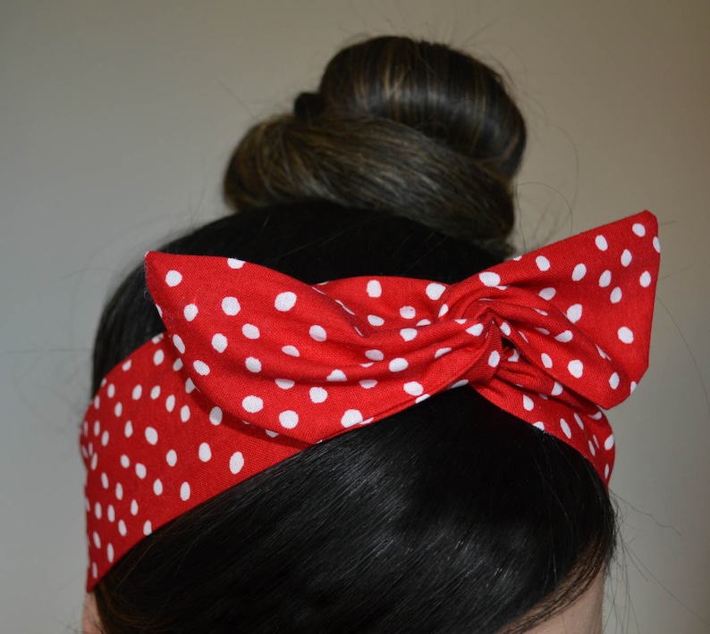 polka dot bow headband