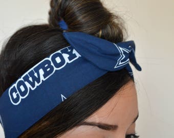 Dallas Cowboys Headband, cowboys bow, Dolly bow head bands, head band, hair bow