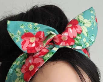 Pioneer women Floral pin-up bow, Dolly bow Headband, hair bow head band A1