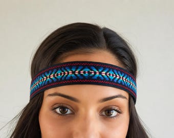 Earth Blue Hippie Headband- bohemian hairstyles