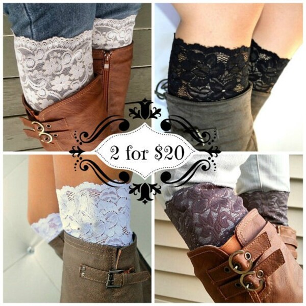 Spitze Manschette Zubehör, schwarz floral Stretch-Spitze, 2 für 20 deal