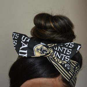 new orleans saints dolly bow, headband, Dolly bow head bands, head band, hair bow A1