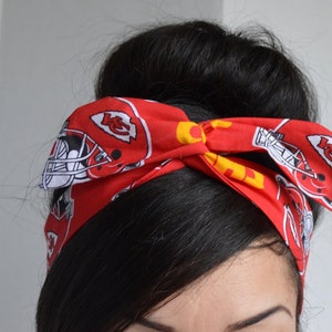 Kansas City Chiefs Pin-up bow, Rockabilly Dolly bow, head bands, head band, hair bow