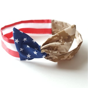 usmc bow, USMC, American headband, USMC headband, Marine Headband Hair Bows Flag Headband Dollybow Headband image 2
